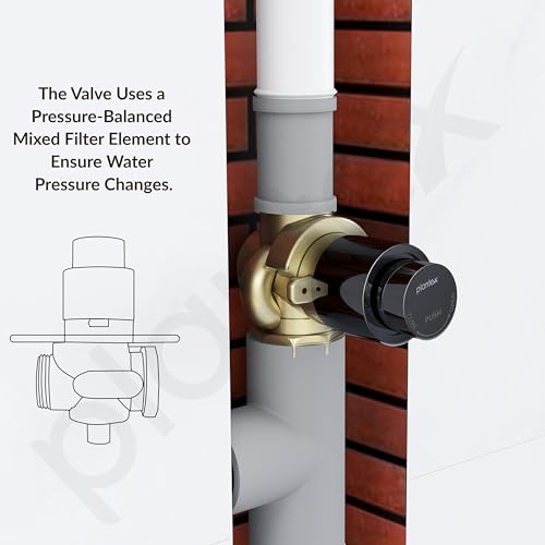 Image of Plantex Pure Brass 40mm Thread Diameter Metropole Flush Valve for Toilet /Toilet Flush /Flush Valve for Urinal Commercial and Residential Use -(ALD-1302-Black)