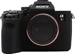 FOTOKINA Camera Case for Sony A7RV A7R5- Protective Silicone DSLR Skin Cover, Detachable Cage, Shockproof, Dustproof (Black)