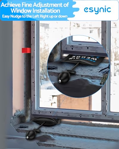 Image of eSynic 4 Pack Heavy-Duty Air Wedge Bag Kit - Up to 300lbs Load-Bearing | Durable Air Lifting Bag with Quick-Release Valve & 6 Wedges-10000 Using Times-Lift to 2 inch Lift Height for Door Window Install