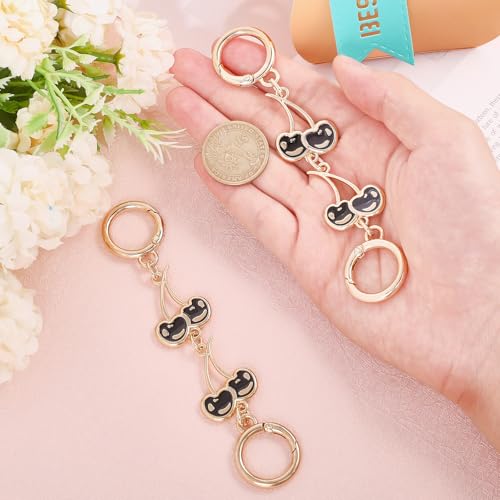 CHGCRAFT 2Pcs Cherry Link Purse Strap Extender Alloy Bag Chain Handbag Strap Pendant Charms Clutch Strap Extension with Buckle for Handbags Purse Shoulder Bag Making Supplies - Image 3