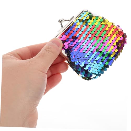 Reversible Sequin Coin Purse Mini Handbag for Dolls Party Favor Accessory Colorful Change Wallet for Stylish Present for Creative Playtime3