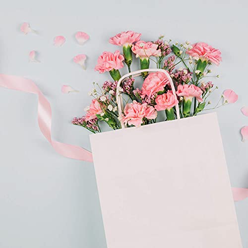مجموعة اكياس كرافت مع مقبض ملتوي 28*22*12 سم، اكياس ورقية للحفلات، مجموعة اكياس كرافت ورقية للحفلات وهدايا عيد الميلاد وللعروس واحتفالات وهدايا الحفلات - 50 قطع
