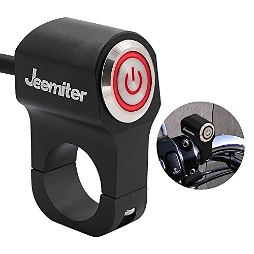 Jeemiter 1 inch 25mm Motorcycle Handlebar Switch 12V 10A ON/Off with LED
