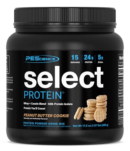 Image of PEScience Select Protein Powder, Whey and Casein Blend, Lean Protein Powder for Women and Men, Low Calorie, Low Carb, Keto Friendly, Gluten Free, Peanut Butter Cookie - 15 Servings