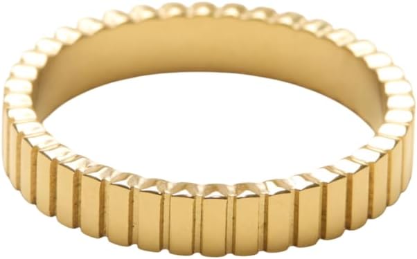 Shapes Studio 18k Gold Plated Pillar Ring, Stacking Ring, Minimalism style for women, Christmas Gift, Never Tarnish