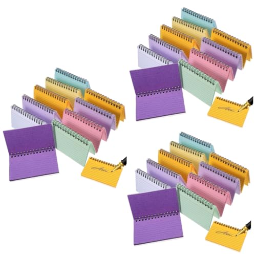 Carnet d'enregistrement SHINEOFI : 3 lots de cahiers à spirale et cartes de notes pour étudiants