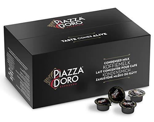 Piazza D’Oro Kondensmilch, hygienisch einzeln verpackt, für Tee & Kaffee geeignet, Tassenportion, 7,5% Fett, 7,5 g pro Portion, 240 Stück
