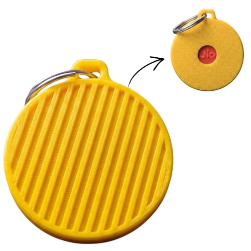 Image of Premium Case for JioTag Tracker | Secure Twist Lock Keychain Holder & Key Finder Cover | Protective Tag for Keys, Luggage, Backpacks & Pets, Yellow, Jiotag 1 (Air & Go) (2024), 3