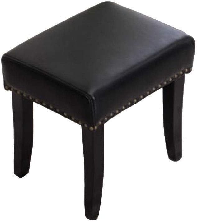 Tabouret ottoman repose-pieds en simili cuir rétro marron pour salon et canapé