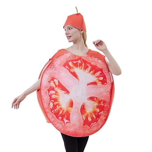Costume Adulte Tomate avec Chapeau Idée Cadeau Rigolo Femme