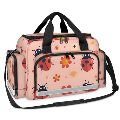 GzLeyigou First Aid Bags Empty, Seven Star Ladybug Emergency Bag First Aid Kit Multiple Compartment Kit Carrier On Call Trauma Bag For Paramedics Emergency Medical Supplies Kit