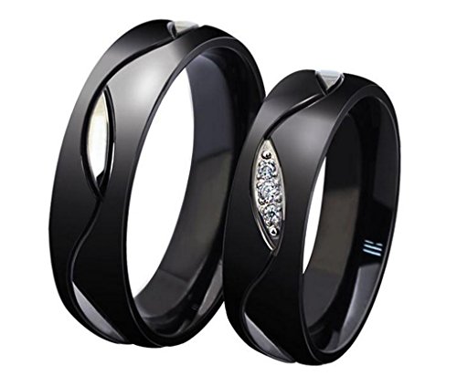 Bague bague couple anti-allergie acier inoxydable alliance feuille doigt vert résolu
