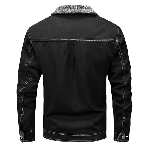 Chaqueta de denim para hombre forrada con polar miniatura 6