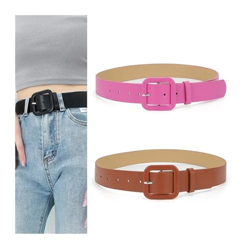 Simplicity PU Leather Belts for Women Square Pin Buckle Jeans Chic Luxury Brand decoration Female Waistband4