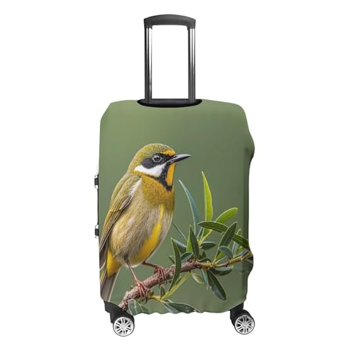 Outdoor Olive Green Flowering Birds Luggage Cover Dustproof Travel Suitcase Cover Elastic Suitcase ProtectorFit 19-32 Inch Luggage，S4