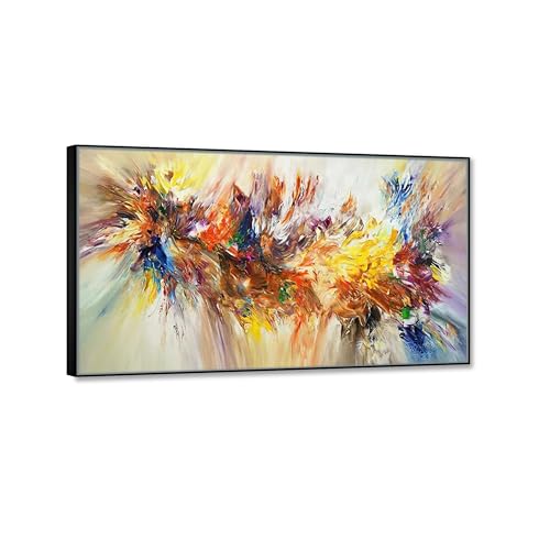 Peinture abstraite moderne sur toile Fleur de couleur art abstrait décoration murale salon