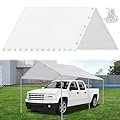 10 x 20 Ft Heavy Duty Carport Canopy Waterproof Canopy Cover with 40 Ball Bungees Cords,Waterproof & UV Protected and Easy Installation,Frame is Not Included