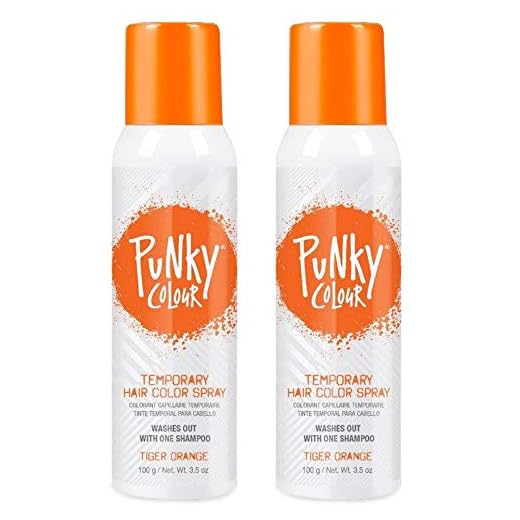 Punky Temporary Hair Color Spray, Tiger Orange, Non-Sticky, Non-Damaging Hair Dye Instant Vivid Hair Color, 3.5 oz, 2-Pack