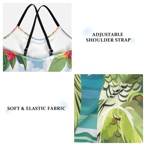 Girl's One Piece Swimsuit Parrots on The Beach Beach Bathing Swimwear3