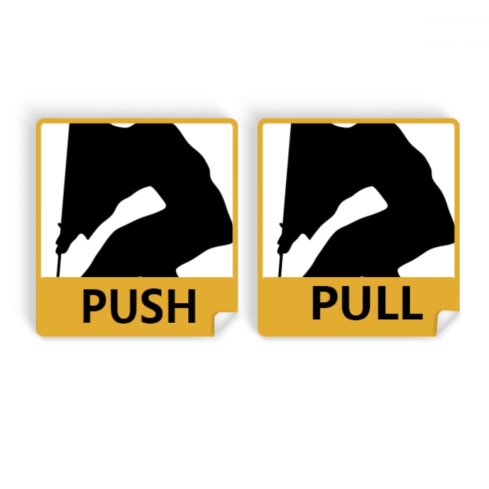 Kung Fu China Chinese Shaolin Stick Culture Push Pull Door Sign Vinyl Stickers Shop