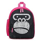 [ZOOKISS] キッズバッグ ゴリラの顔ロゴ 子供 バックパック スクールバッグ リュックサック 通園リュック 男の子 女の子 かわいい 大容量 軽量 低学年 小学生 幼稚園 入学 遠足 旅行 子供の日 プレゼント Pink-style-17