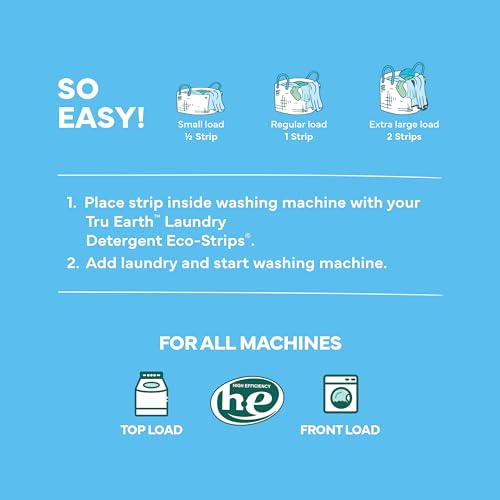 Image of Tru Earth Fabric Softener Sheets for Washing Machine | Alternative to Fabric Softener Liquid and Pods | 80 Sheets | Fresh Linen
