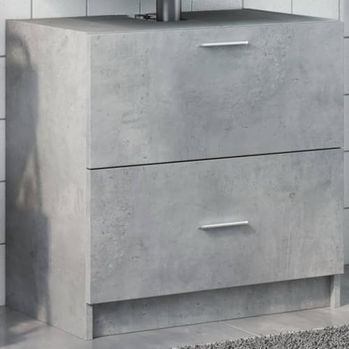 Vetnasa Armario de Lavabo Madera ingeniería Gris hormigón 59x37x59 cm Mobiliario, Conjuntos de Muebles, Muebles de baño Gris 20,5 KG