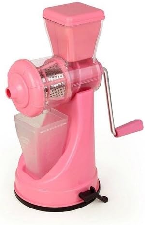 Manual Citrus Fruit Juicer Hand Crank Home Fruit Squeezer Healthy Natural Orange Juice Maker (Pink)