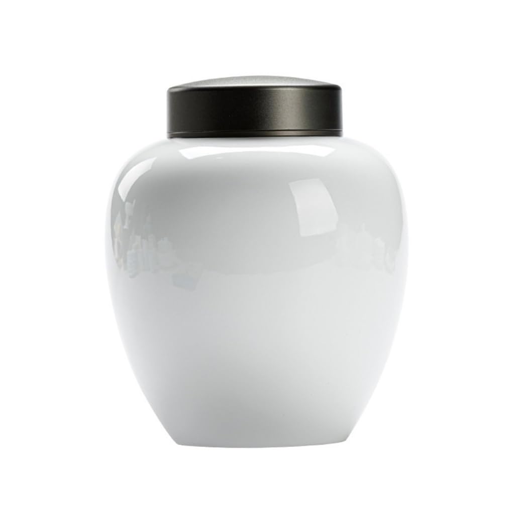 Contenitore per il tè in ceramica Barattolo per la conservazione del tè sfuso in ceramica Barattolo per la conservazione del tè semplice Coperchio a doppio strato da cucina Barattolo sigillato Set d