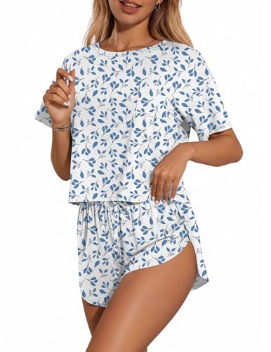 Image of Ekouaer Womens Pajama Sets Sexy Lounge Sets Side Split Short Pj Sets Cute Pjs 2 Piece Comfy Sleepwear Loungewear