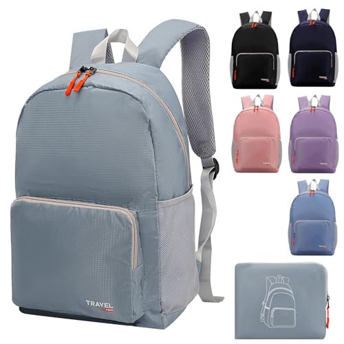 Zaino pieghevole leggero da 20-35 l, zaino per studenti, zaino piccolo resistente all'acqua, durevole, ripiegabile, per donne e uomini, per campeggio, viaggi, passeggiate, escursionismo, ciclismo,