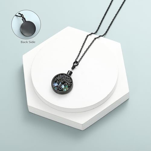 shajwo Cremation Jewelry Tree of Life Urn Ashes Necklace for Women Men of Loved One Abalone shell Ash Pendant Keepsake Memorial Jewelry4