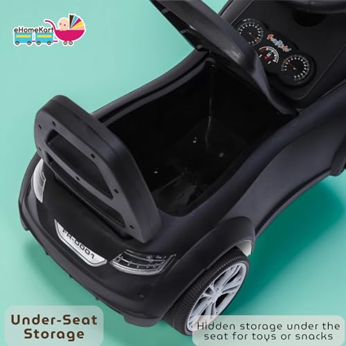 Fun Ride R8 Kids Push Ride On Push Car with Horn,Music, Light, Backrest and Under Seat Storage -1 to 3 Years Universal Wheels, Kids Indoor/Outdoor Toy Car for Boys&Girls- (Upto 20 Kg),Black - Image 6
