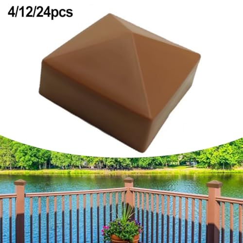 Protección contra la lluvia para postes de madera usando cubiertas de plástico de 7x7 cm 4