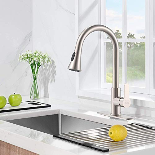 AMAZING FORCE Brushed Nickel Kitchen Faucet with Pull Down Sprayer