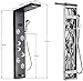 LED Shower Panel Tower Faucet Stainless Steel Rain Head suit Massage Nozzle Faucet(Black)