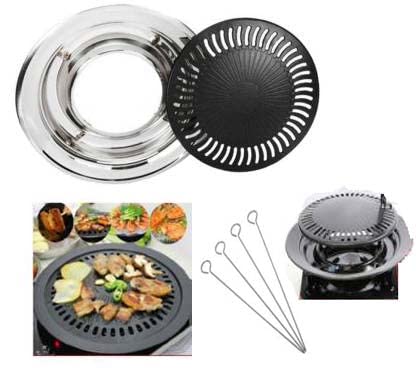 HOT LIFE Gas Grill stainless steel Barbeque Advance Barbeque Non-Stick Coating Grill -Black , Barbecue BBQ Grill Pan Smokeless Stove top
