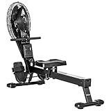 Soozier Air Rowing Machine with LCD Digital Monitor & Steel Frame, Foldable Rower for Home Gym Use