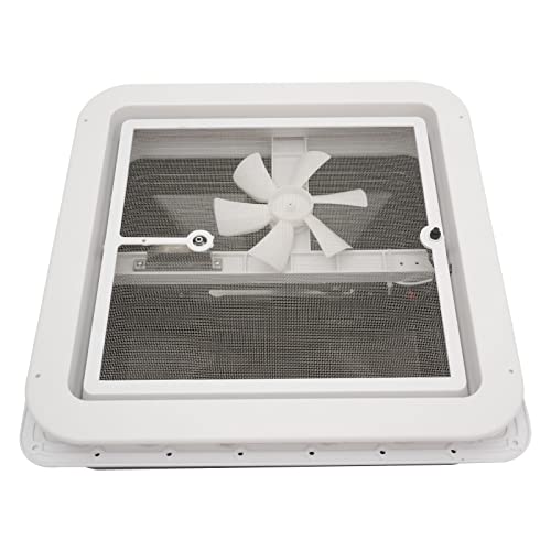 SOLOCJNL Dachfenster Dachhaube Dachluke Vent, 45x45cm Belüftung Für Wohnmobil Dachventilator , Push-Pull-Fenster, Schwarz-Weiß