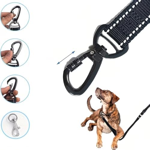 4-in-1 Elastic Dog Leash for Medium Large Dogs, Shock Absorbing Bungee Leash with Soft Foam Handle, Anti-Pull Anti-Choking Design, Adjustable Length, Heavy Duty Training & Walking - 1