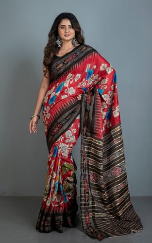 Bengal looms India Weaves of Elegance brown tussar silk saree in tussar silk – image 2