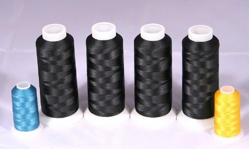 New ThreadNanny 4 Extra Large Spools of Black Bobbin Thread - 5000 MTS Each