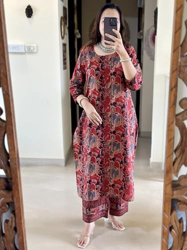 Image of ANNI Designer Women's Rayon Viscose Straight Printed Kurta with Pant