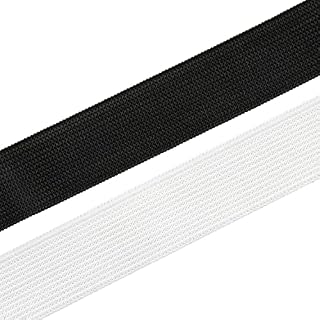 Flat Elastic Band Black & White Sewing Crafts DIY Stretch (1/4 inch, 3/8 inch, 1/2 inch, 1 inch) (White, 1/2 Inch - 5m)