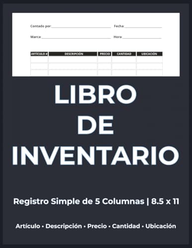 Imagen de Libro de Inventario: Registro de Inventario de 5 Columnas para Negocios Pequeños