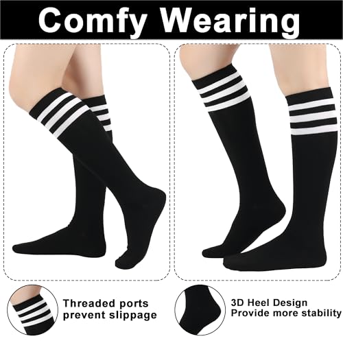 LPMOERA Knee High Socks for Woman Long Tall Tube Athletic Cotton Tall Socks Baseball Softball Socks2