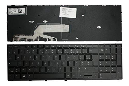 Clavier HP ProBook 450 G5 avec cadre noir pour frappe fluide AZERTY