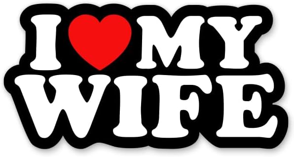 I Love My Wife Sticker - I Heart My Wife Vinyl Decal - 3 in