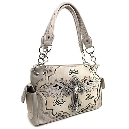 Zelris Faith Love Hope Cross Angel Wing Women Conceal Carry Handbag Wallet Set3
