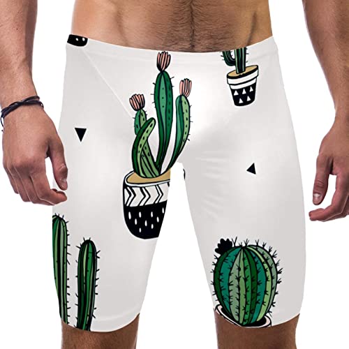 Traje de baño para competición de diseño de cactus para el entrenamiento diario de hombres y niños